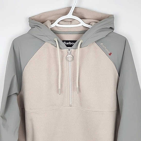 Barbour Men's Newfield Half-Zip Pullover Hoodie Top Fleece Grey Fleece Size M - Picture 6 of 12